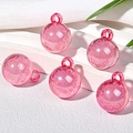 Five 15mm pink translucent bubble beads for DIY jewelry and keychain accessories - Rose Red