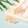 Cuentas en forma de caramelo con espiral rosa para accesorios de joyería DIY - Amarillo+Rosa