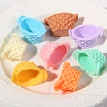 Miniature resin oval woven flower baskets in candy colors for DIY gardening craft ornaments - Oval (Empty Basket) / Multicolor