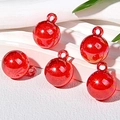 Five pieces of 15mm red iridescent bubble beads with hanging loops for DIY jewelry - Red