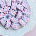 Perles style gâteau à la crème en rose pastel et lavande pour bijoux faits main - Transparent Rose Violet Crème Fleur Rose
