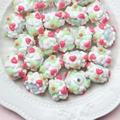 Perles en résine verte avec motifs de cœur et vagues pour création de bijoux DIY - Perle Blanche + Fleur Verte + Cœur Rouge