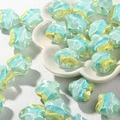 Cuentas de estrella con estilo de pintura al óleo en azul y amarillo para joyería DIY - Degradado Verde + Amarillo