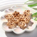 Stervormige hars kralen met luipaardprint en gouden glitters voor DIY sieraden - Koffie Luipaard Ster Kraal