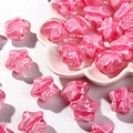 Cuentas rosas en forma de estrella con purpurina para correas de móvil y llaveros a mano - Rosa y Rojo