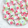 Perles en verre vert menthe avec fleurs 3D et cœurs pour la fabrication de bijoux DIY - Perle Blanche Crème Verte Blanche Fleur Rouge