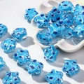 Blauwe stervormige doorschijnende kralen met olieverfeffect voor DIY-sieraden maken - Blauw Luipaard Ster Kraal