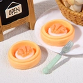 Miniature resin dim sum model featuring shrimp dumplings in a tiny yellow steamer basket - Steamed Chicken Feet