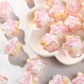 Cuentas de estrella estilo pintura al óleo rosa y amarilla para joyería DIY y llaveros - Degradado Blanco Rosa Amarillo