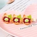 Set di 3 fermagli giapponesi a forma di toast di gatto su vassoio rosa a cuore - Biscotto Gatto Cioccolato Matcha