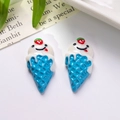 Close-up of resin ice cream cone charms with smiling faces and red strawberry details - Blue Smile Style / 1.7x2.7cm