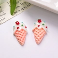 Detailed macro view of resin ice cream cone charms for DIY crafts and accessories - Pink Strawberry Style / 1.7x2.7cm