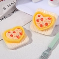 Miniature resin heart-shaped pizza charm with detailed toppings for DIY crafts - Heart Pizza
