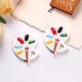 Cartoon Harz Malerpalette Charms mit fünf Farben und Minipinsel für DIY Handwerk - Weiß