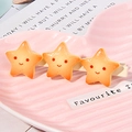 Cute Japanese style hair clip with three gradient orange starfish resin charms - Smiling Star