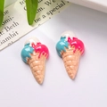 Blue and pink resin ice cream cone charms for DIY shoe charms and jewelry crafts - Pink Base Triple Scoops / 1.7x2.7cm