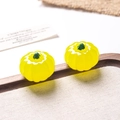 Lot de deux mini citrouilles lumineuses jaunes et vertes pour décoration d'Halloween - Style B / Jaune Lumineux