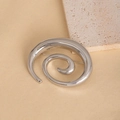 Spilla a spirale minimalista in metallo lucido argento con elegante design rotante - Argento