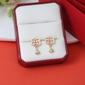 Pendientes festivos de danza del león con colgantes de lingotes de oro en caja de regalo - Colgante Ingot Danza del León (E2121-1)