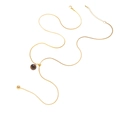 Collana catena serpente dorata con ciondolo a sfera in occhio di tigre e chiusura - Stile Perlina Rotonda Occhio di Tigre (X489)