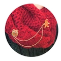 Broche bonhomme en pain d'épices de Noël avec boîte cadeau et double chaîne dorée - Style Bonhomme de Pain d'Épices (Z29-1)