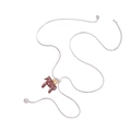 Collana lunga con catena a serpente d'argento e ciondolo a cavallo marrone con stella - Pendaglio Cavallo e Stella Dorata a Cinque Punte (X500)