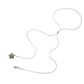 Collana regolabile a maglia serpente argento con pietra naturale a stella e ciondolo a goccia - Pendaglio Stella Pietra Dalmata e Goccia in Metallo (X507)