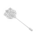 Spilla da bavero vintage leone in argento stile barocco con ago lungo e cappuccio di sicurezza - Argento