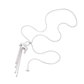 Collana lunga argentata con ciondolo a cavallo e frange mobili per look maglione - Collana Lunga con Pendaglio Cavallo e Nappe (X852-7) / Argento
