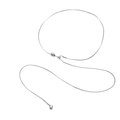 Collana lunga a catena serpente d'argento con ciondolo pony e perla regolabile - Catena a Serpente Regolabile Minimalista con Perlina Rotonda (X853-5) / Argento