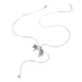 Collana con pendente a cavallo argento con nappe metalliche e catena a serpente - Collana con Pendaglio Cavallo e Nappa Argentata (X743) / Argento