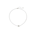 Collana minimalista con sfere argentate e ciondolo lucido con catena regolabile - Collana con Pendaglio Minimalista con Perlina Rotonda Lucida Singola (X807) / Argento
