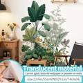 Sticker mural translucide feuilles de palmier, oiseaux et marguerites, 55x74cm - Surdimensionné / Semi-transparent