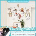 Pegatina de pared de gato con linternas chinas y carpas koi para decoración de Año Nuevo - Grande / Bendición de Gato Naranja (Negro Opaco)