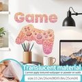 Vinilo decorativo mando de juego translúcido degradado naranja 26x25cm para paredes - Estilo Hacker Translúcido