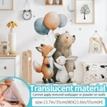 Adesivo murale traslucido con orso, palloncini e stelle per cameretta dei bambini - Stile Traslucido (Dreamland Joy) / Grande