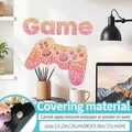 Vinilo pared mando de juego naranja 26x25cm para decorar habitaciones de gaming - Estilo Hacker de Base Negra