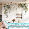 Tropische Monstera und Palmenblätter Wandtattoo in Morandi-Farben für Deko - Übergroß / Transluzentes Grün