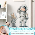 Stickers muraux astronaute et lapin style aquarelle pour chambre d'enfant 42x52cm - Cérémonie de Vol (Translucide) / Grand