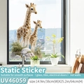 Giraffen-Fensteraufkleber statisch haftend UV-Druck für Glasflächen im Wohndesign - Statische Haftung (UV46059-Deer Trace) / Groß