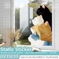 Removable static cat stickers for glass, colorful stacking felines design, 26x45cm size - Five-Color Cat (Static Cling) / Medium