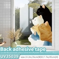 Adhesive window sticker featuring five cute cartoon cats with 26x45cm size dimension - Five-Color Cat (Self-adhesive) / Medium