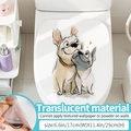 Pegatinas de pared de perros translúcidos para baño con medidas de 17cm por 29cm de alto - Mezcla de Bulldog Francés - Translúcido / Medio