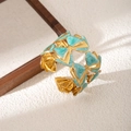 Bracciale regolabile in acciaio dorato con fiocchi in smalto verde menta elegante - Fiocco Verde (S1024)