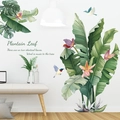 Sticker mural imperméable en PVC avec feuilles de bananier pour déco de salon - Feuilles de Bananier Oiseaux