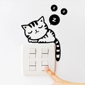 Adesivo murale rimovibile con gatto nero che dorme per decorazione interruttori - Gatto che Dorme