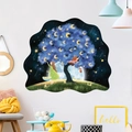 Adesivi murali da sogno con albero blu, luna e stelle per la cameretta dei bambini - La Luna è Matura