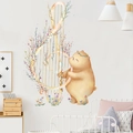 Wandtattoo Bär mit Blumen und Noten im Aquarell-Stil für gemütliche Kinderzimmer - Bär mit Harfe