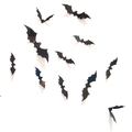 Pegatinas de pared 3D de murciélago de PVC negro para decoración de ventanas Halloween - Negro