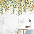 Zonnebloem muurstickers in aquarelstijl voor decoratie van de woon- en slaapkamer - 03 Lizan Zonnebloem
